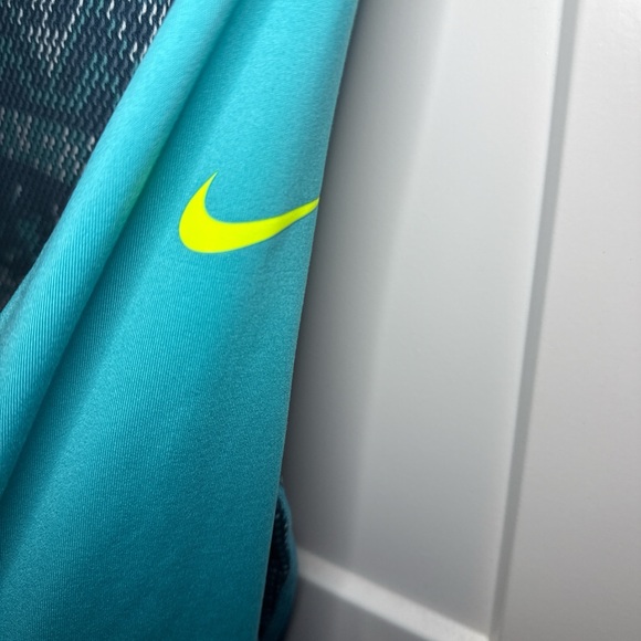 Nike Women's Teal and Lime Hoodie - Picture 3 of 5